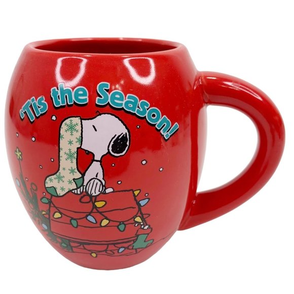 Snoopy Peanuts Tis The Season Woodstock Charlie Brown Christmas Coffee Mug 2014 - Picture 1 of 11